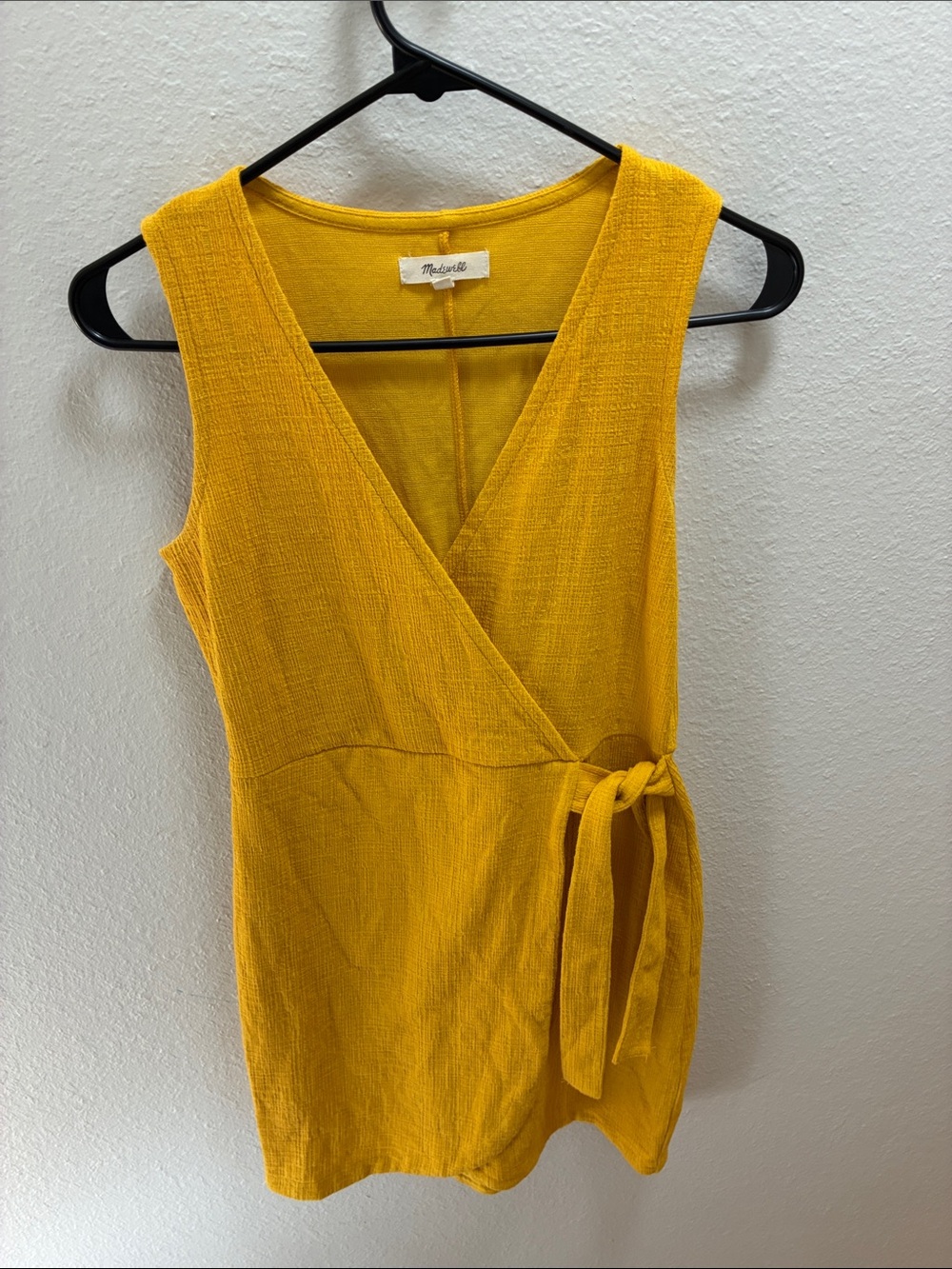Madewell Mustard Wrap Mini Dress